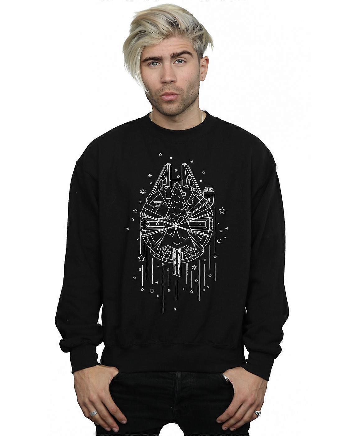 Star Wars Men-apos;s Millenium Falcon Christmas Tree Delivery Sweatshirt