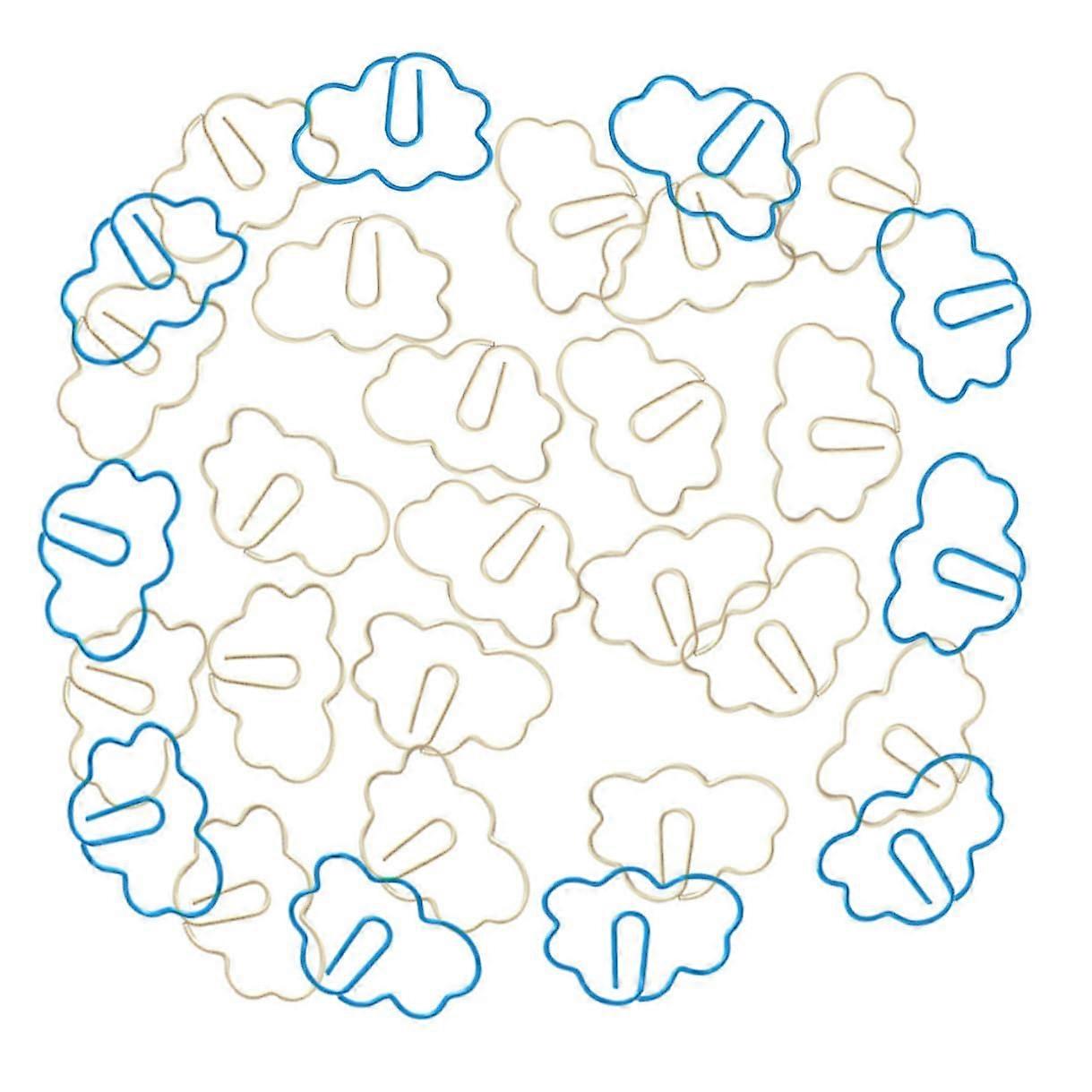 30Pcs Cloud Paper Clips Cute PVC Decorative File Clips for Office School Notes Strong Grip