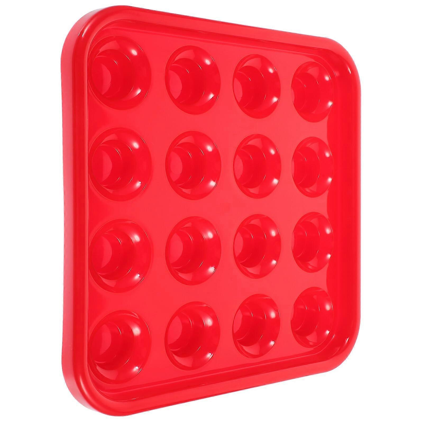 Red Plastic Billiard Ball Tray Holder for Pool Snooker Balls Durable Compact Storage Organizer