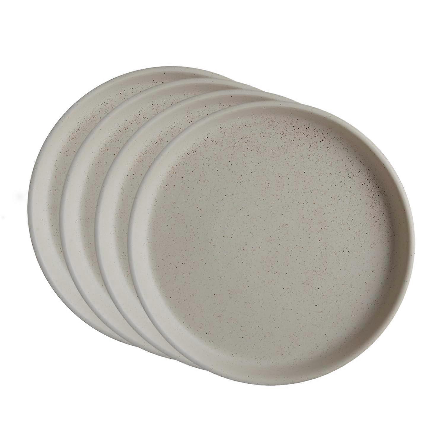 Handmade Ceramic Dinner Plates Set of 4, 8 Inch Glazed, Microwave and Dishwasher Safe, Stackable