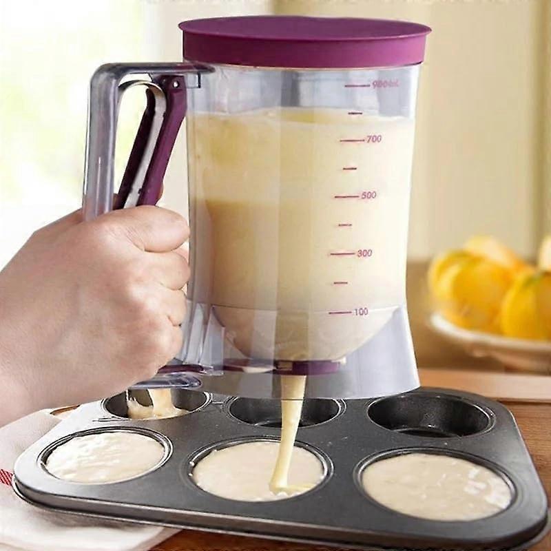 Batter Dispenser for Pancakes Cupcakes Muffins with Controlled Release and Ergonomic Handle