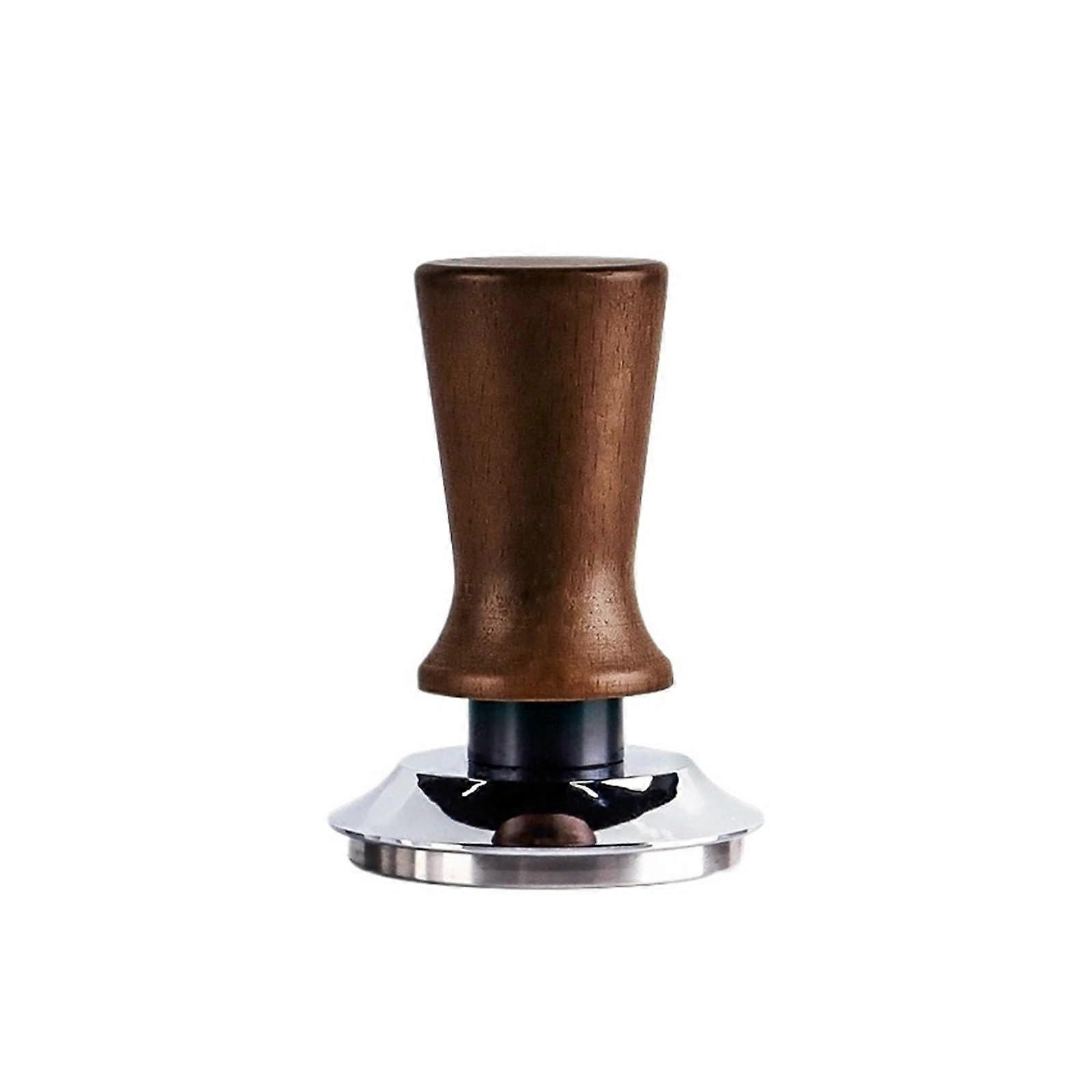 51/53/58mm Coffee Tamper with Calibration Spring, Solid Wood Espresso Tamper, Even Pressure Grip