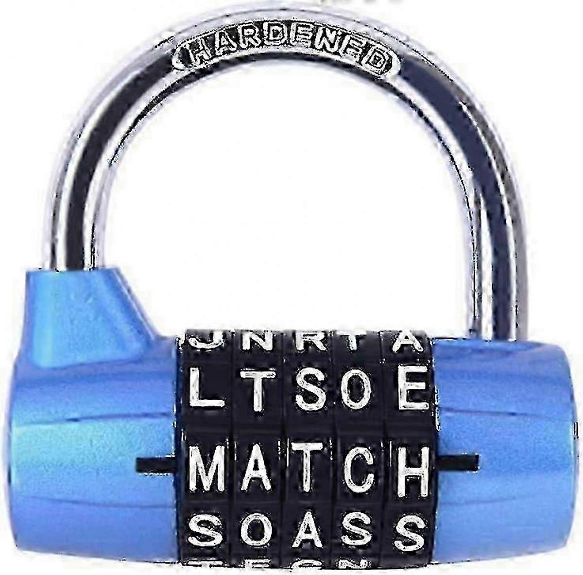 TTMA 5 letter combination lock, directional lock, padlock letter code, word lock combination lock (blue)) SZRH