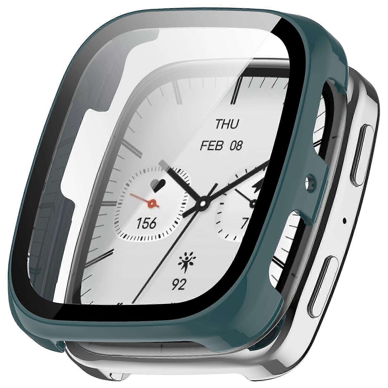 Green 3D Full Coverage Tempered Glass Watch Screen Protector Case for Amazfit Active 2