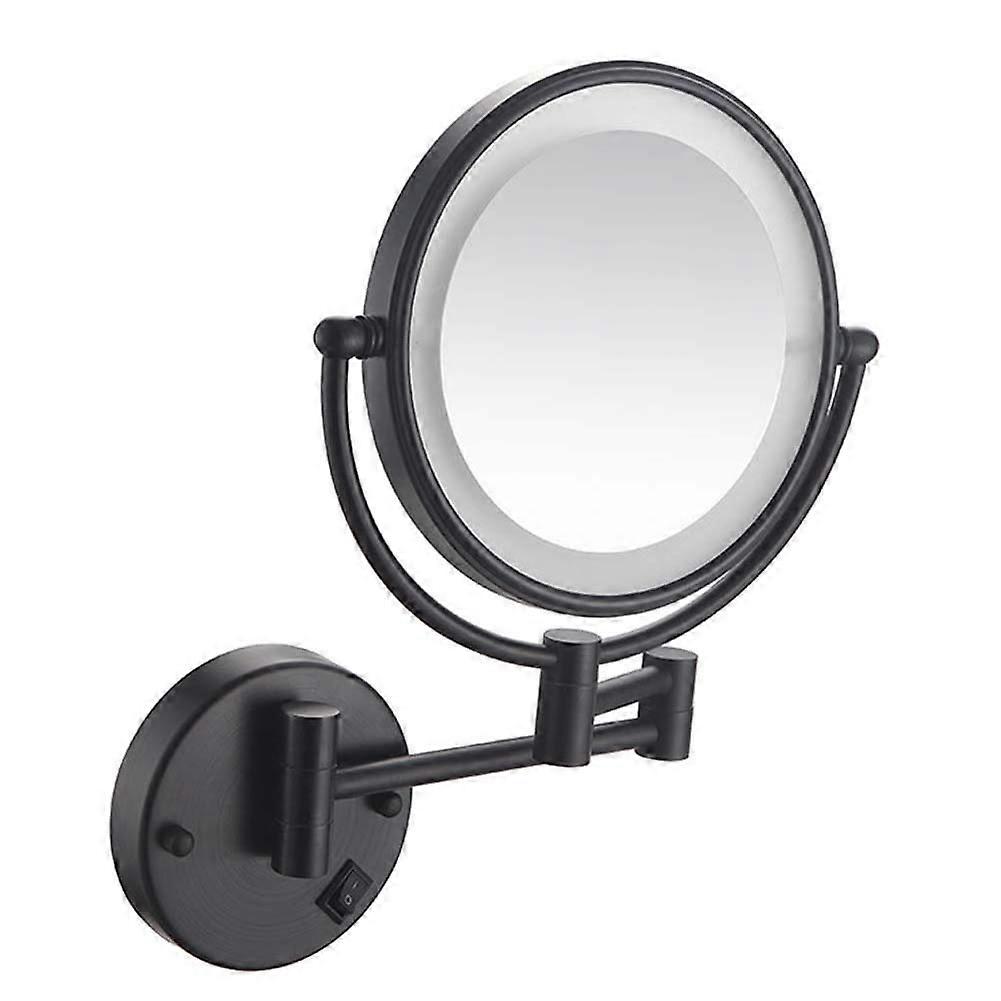 Wall Mounted Makeup Mirror with Lights, 10X Magnification, LED Double Sided PlugIn Bathroom Vanity