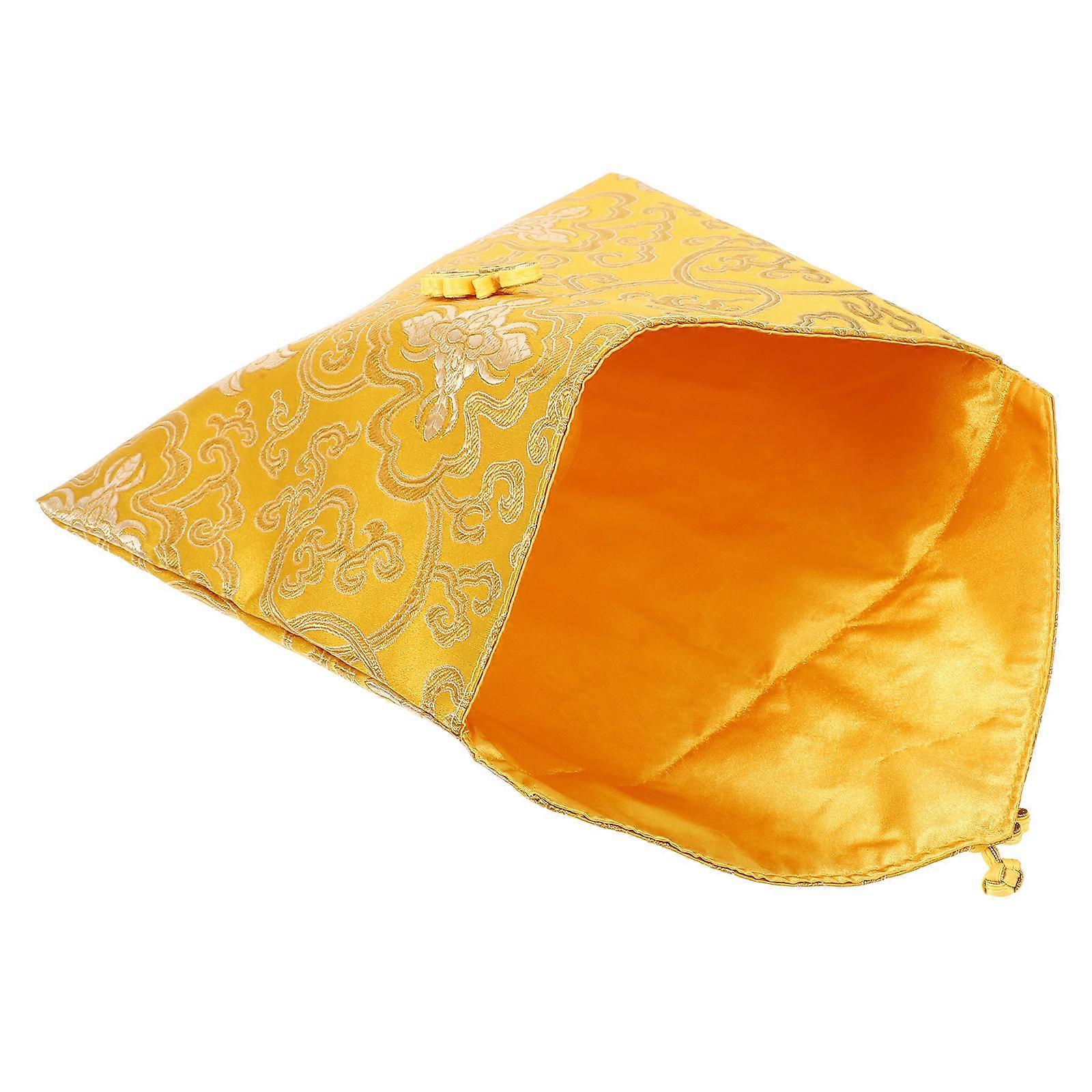 Storage Bag Yellow Buddhist Scriptures Pouch for Storage Cloth