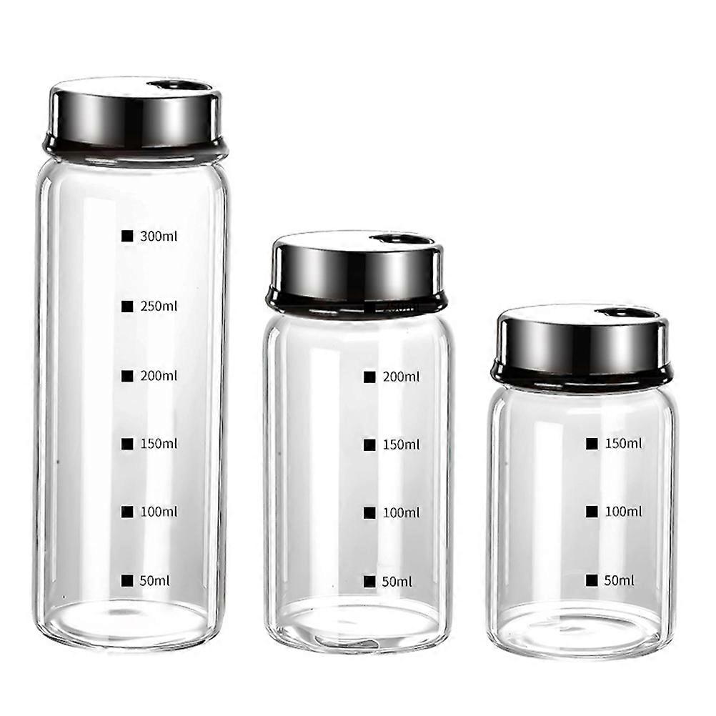 Condiment Storage Container 3Pcs Transparent Seasoning Jars for Kitchen Use