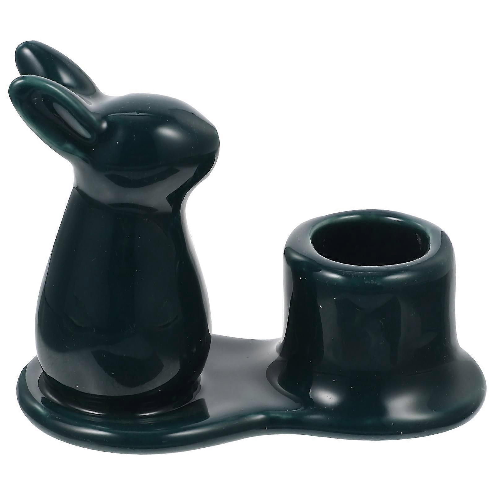 Ceramic Candle Holder Bunny Table Centerpiece for Home