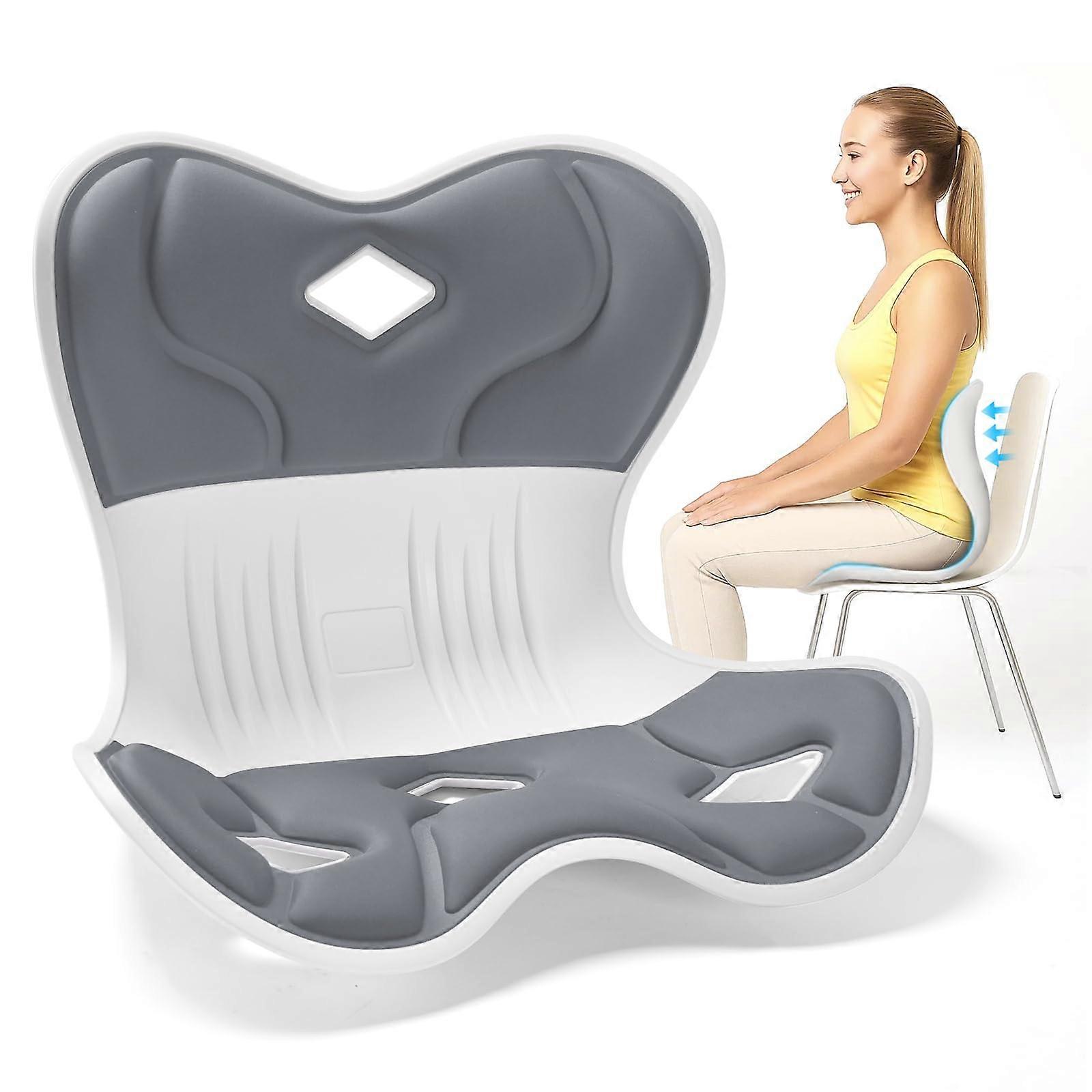 Lumbar Support Pillow for Office Chair, Ergonomic Back Support for Posture Correction, Gray