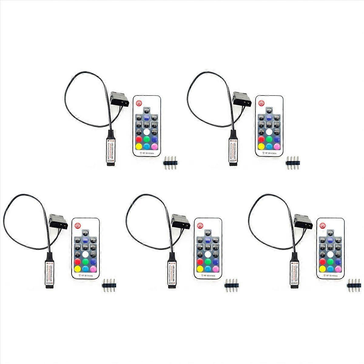 Computer Fan Lighting Effect Controller,5V 3-Pin/12V 4-Pin RGB Fan