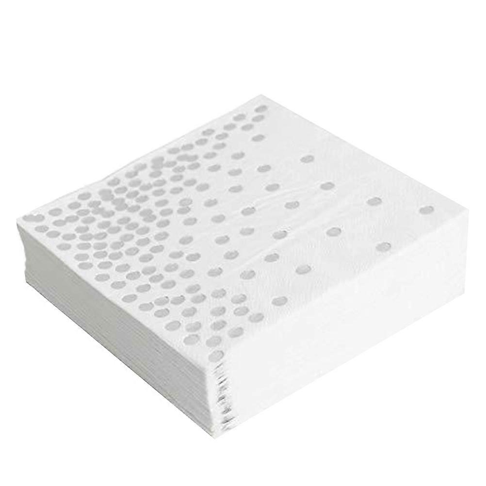 Disposable Tissue Dots Pattern Paper Napkin for Party Use 20Pcs Silver