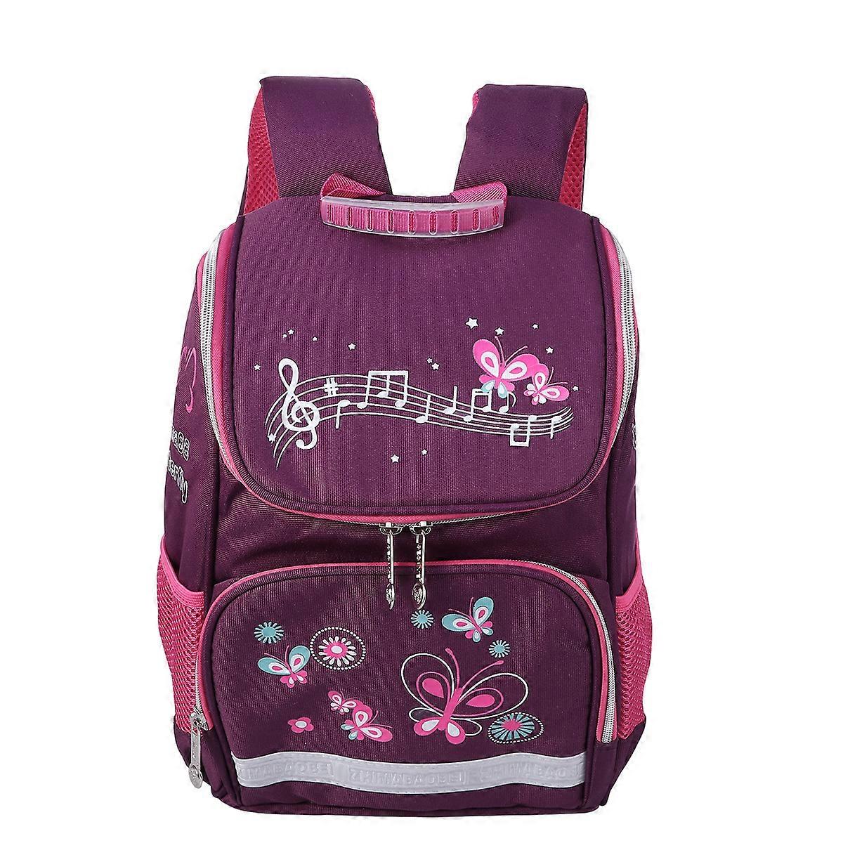 Multifunctional Students Shoulders Bag Purple Satchel Backpack for School 1Pcs