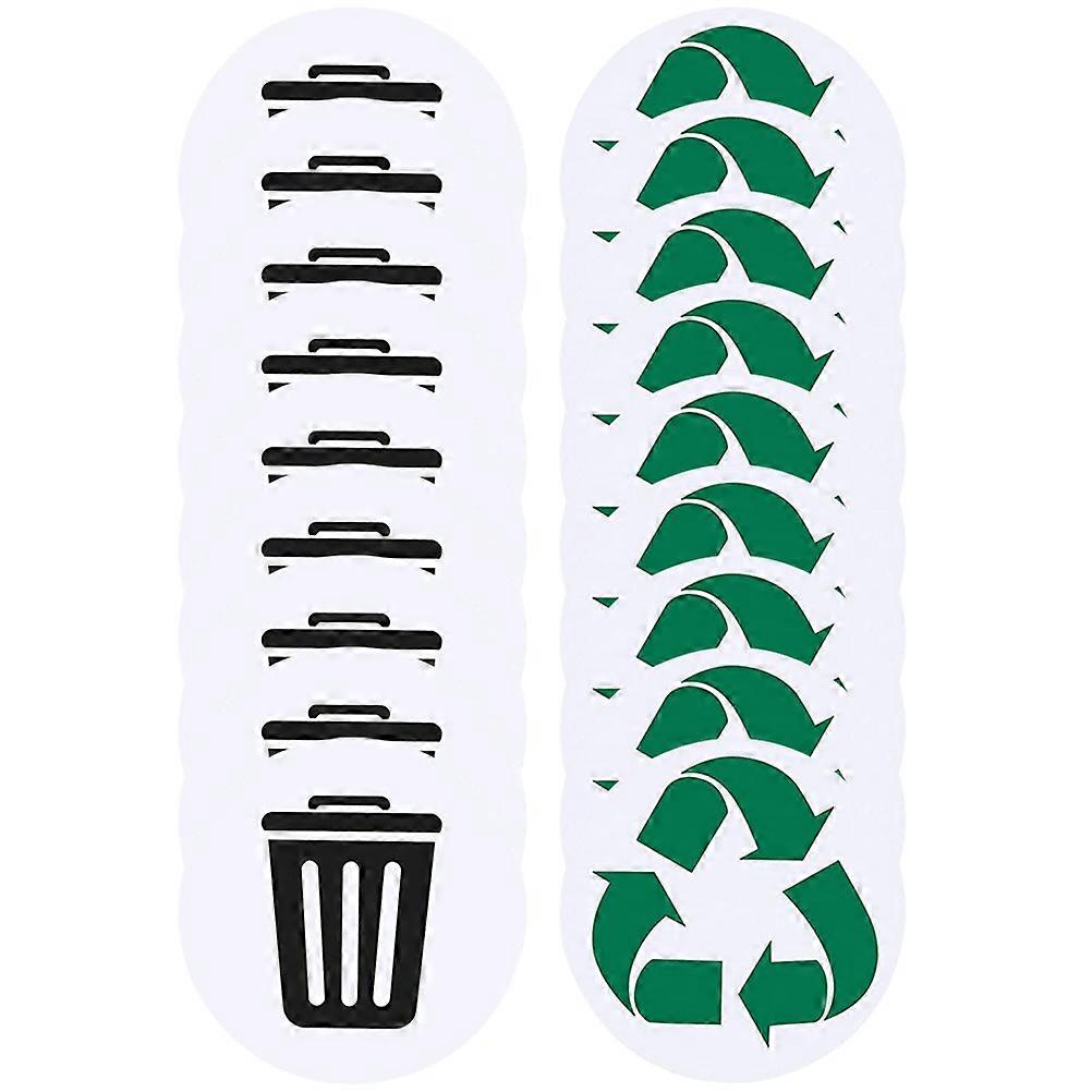 PVC Trash Can Sticker for Recycling Use 1Set Waterproof Material
