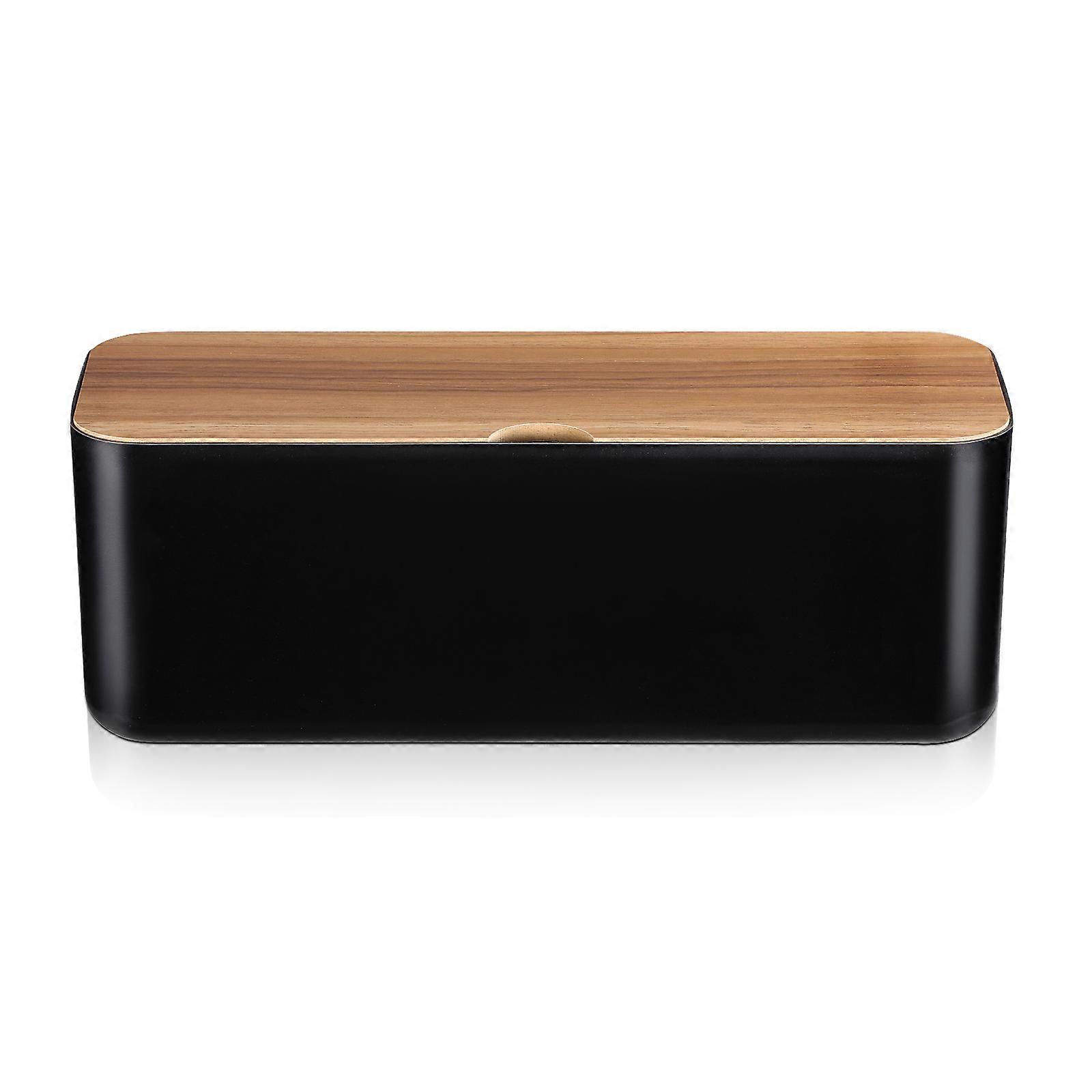 Nuolux Cable Management Box for Power Cord Storage Power Strip Protector Black