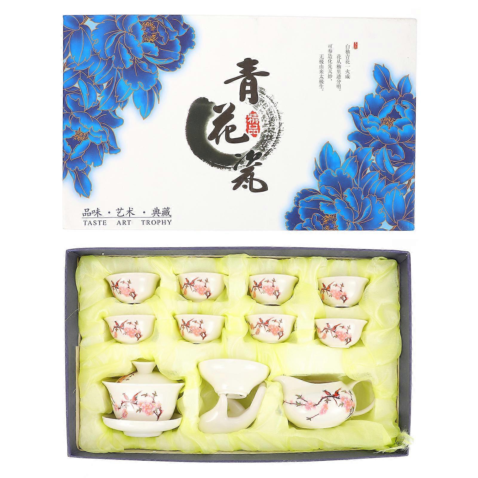 Ceramic Chinese Style Tea Set Kung Fu Tea Cups for Drinking Use 1Set