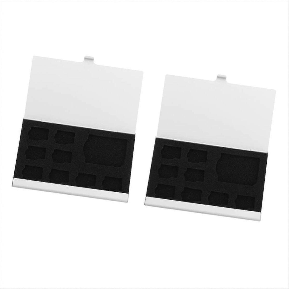 2Pcs 9-Slot Memory Card Storage Box Mini Memory Card Holder Case