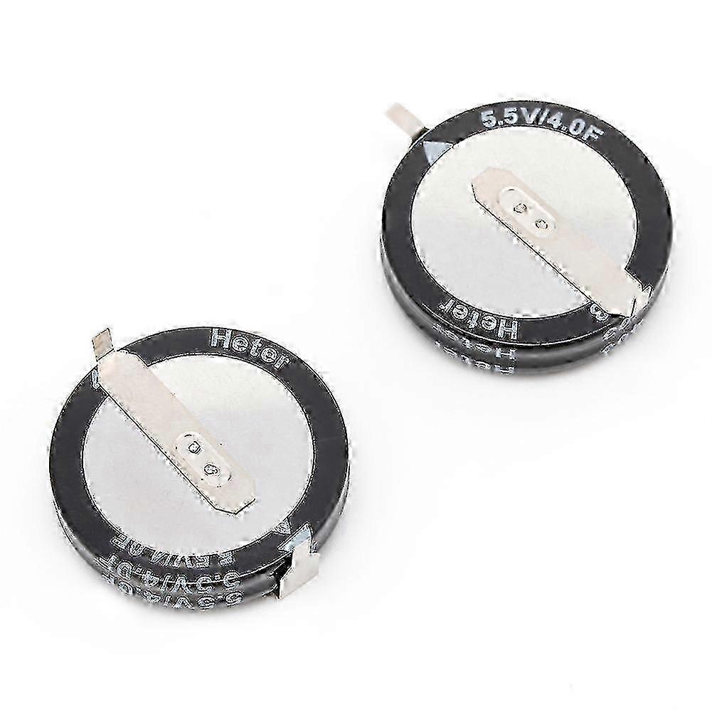 2 Pcs 4.0f 5.5 V Super Capacitor H-type Button For Smart Capacitance Universal