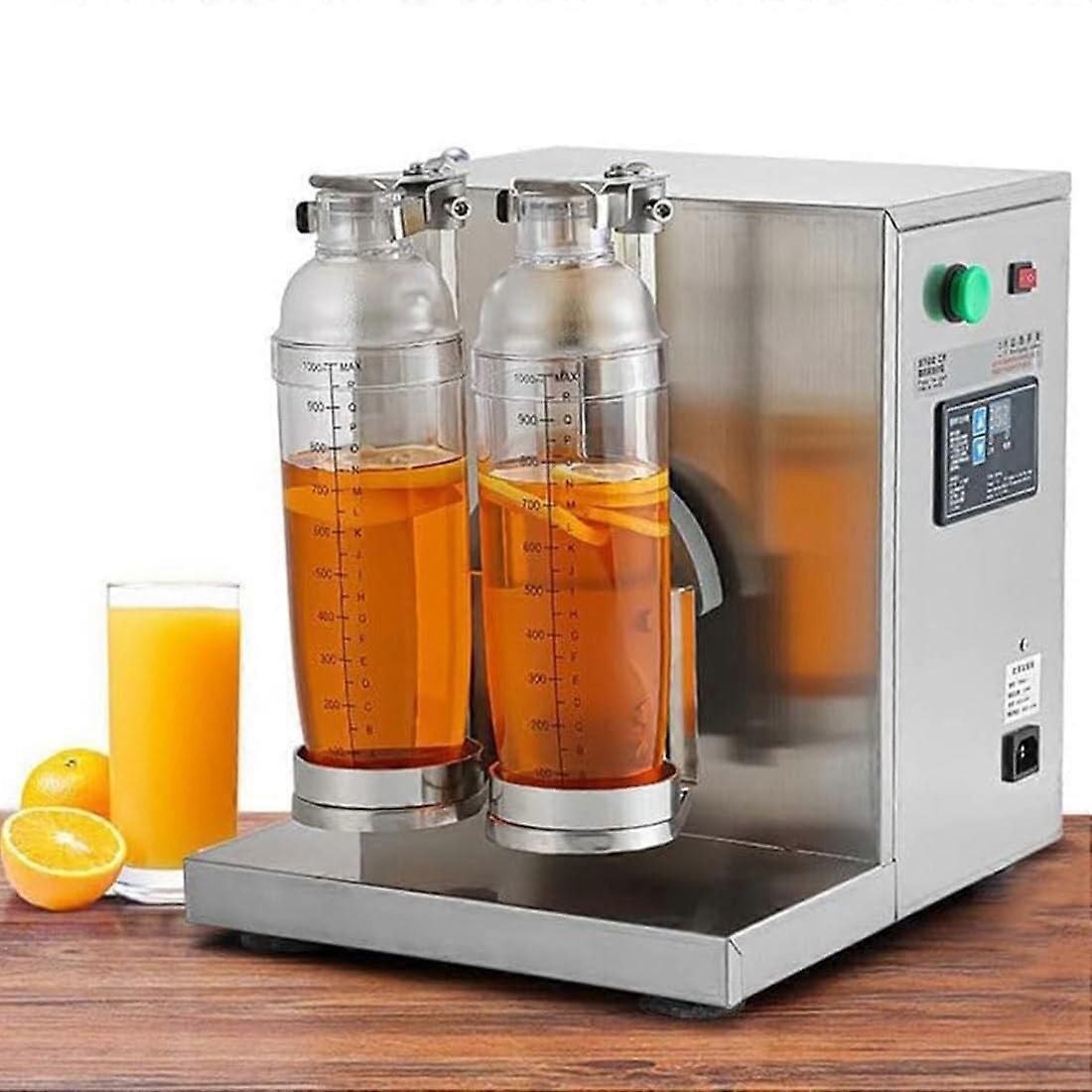 Automatic Milk Tea Shaker, Double Cup Bubble Tea Shaker, 0120s Timer, Stainless Steel