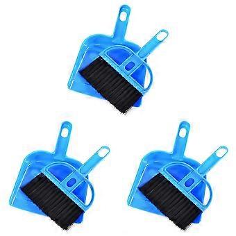 Ensemble de 3 mini pelles à poussière et de brosses pour jouets de cochon d'Inde, fournitures de nettoyage pour hamster et hérisson, petit balai et poussière