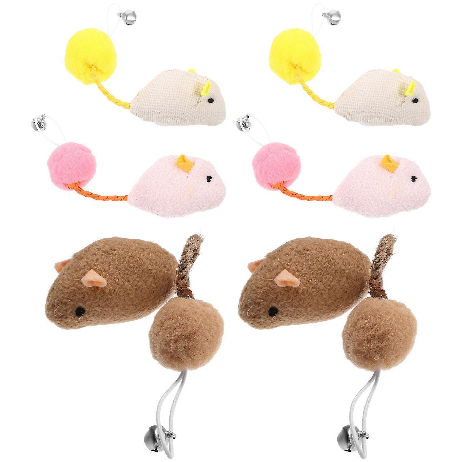 Interactive Cat Toy Mouse Plush for Cat Teasing with 6Pcs Set