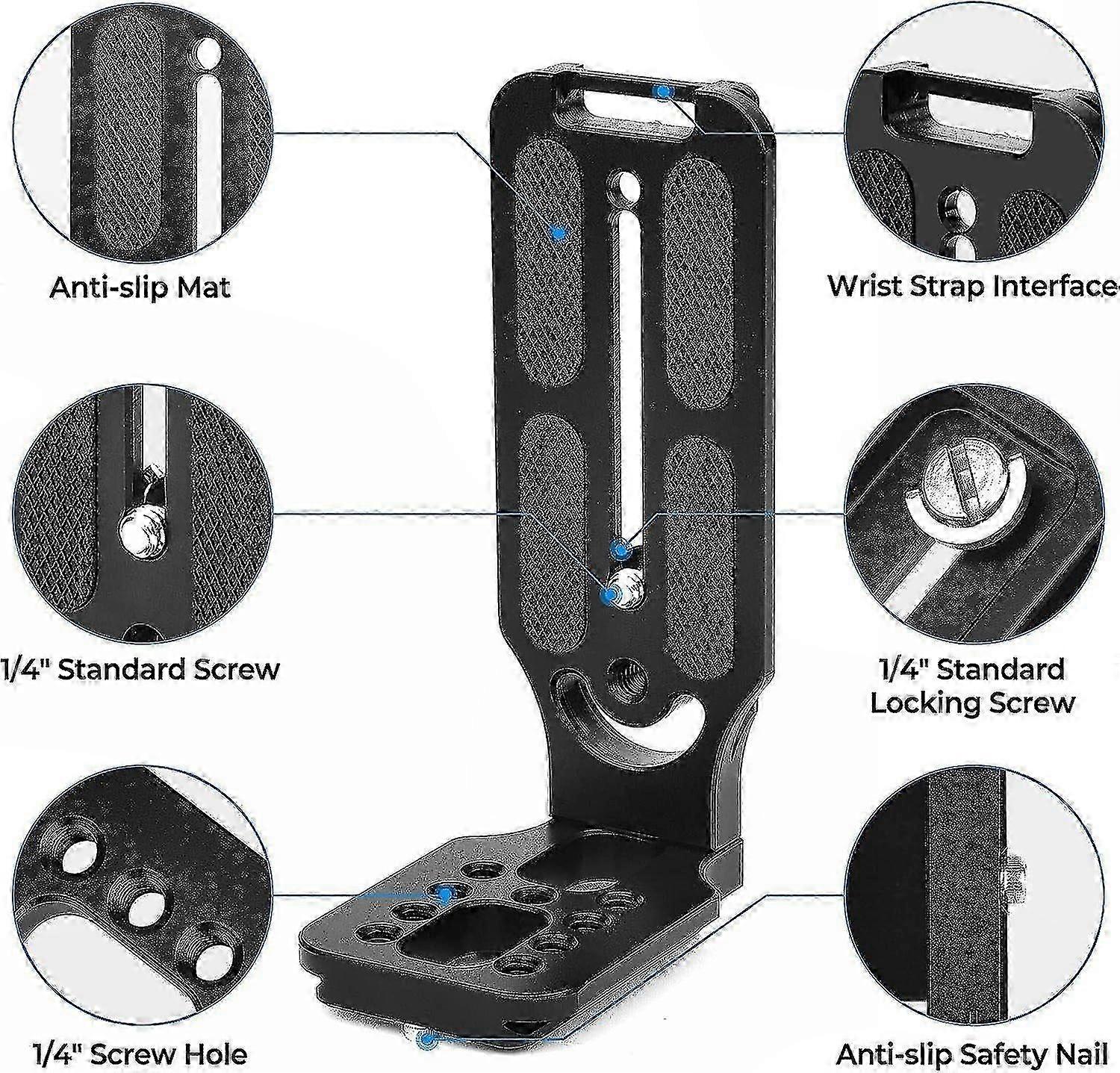 Camera L Bracket for Vertical and Horizontal Switching Tripod Quick Release Plate Compatible with Stabilizers