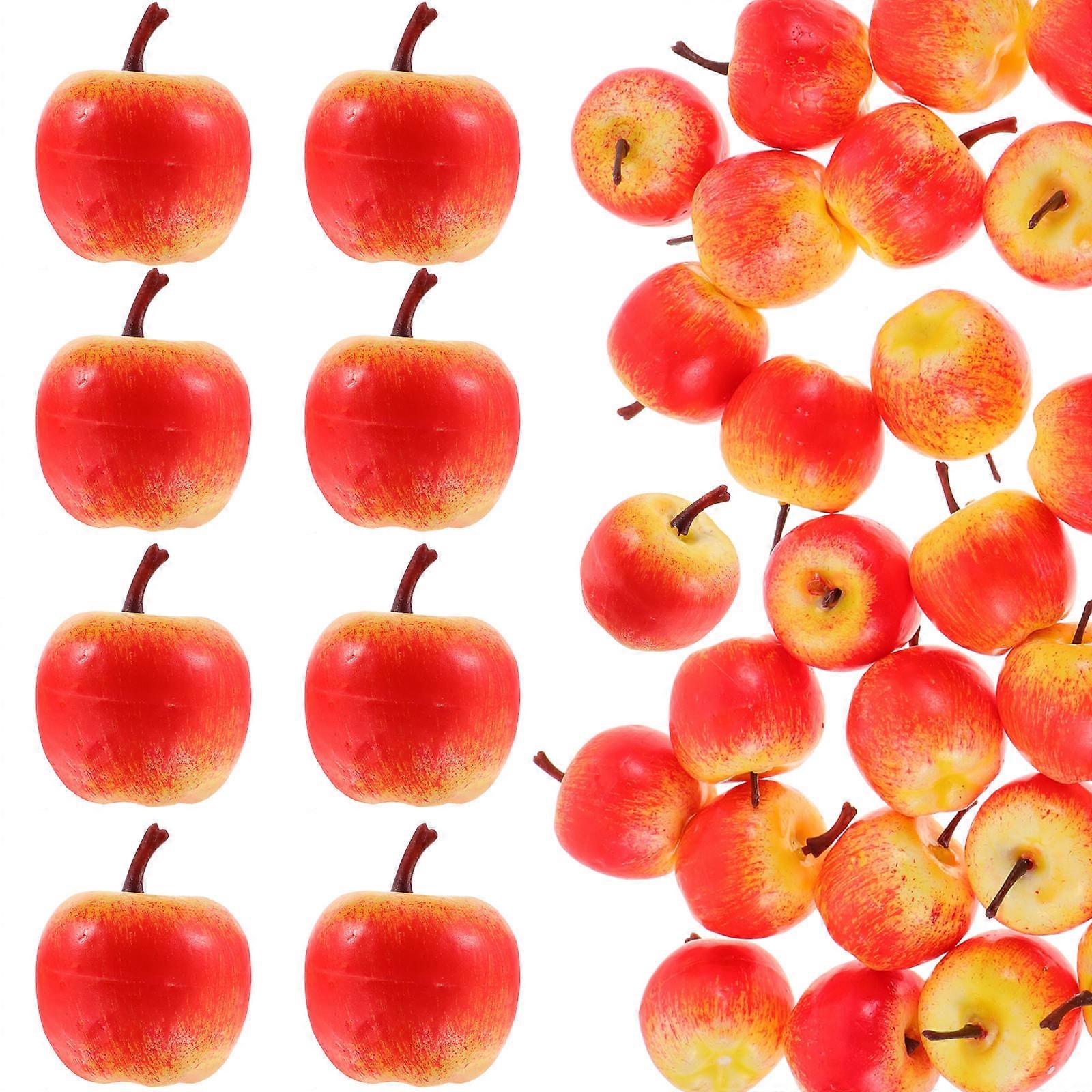 Artificial Apples Decor Simulation Fruit Models for DIY 50Pcs Red Foam