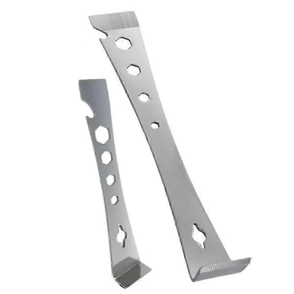2Pcs Stainless Steel Pry Bar Scraper Set Multi-Functional Flat Mini Crowbar