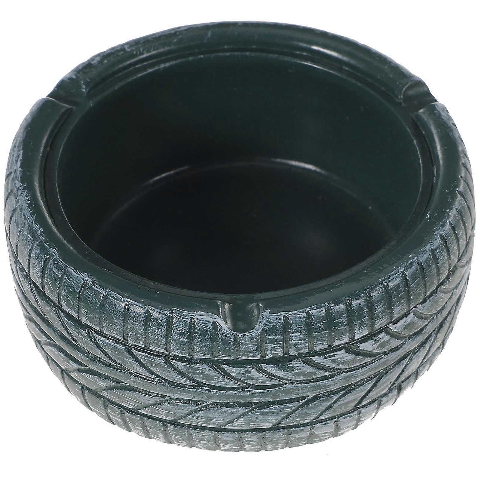 Resin Ashtray Tire Shape for Tabletop Clean Compact Design