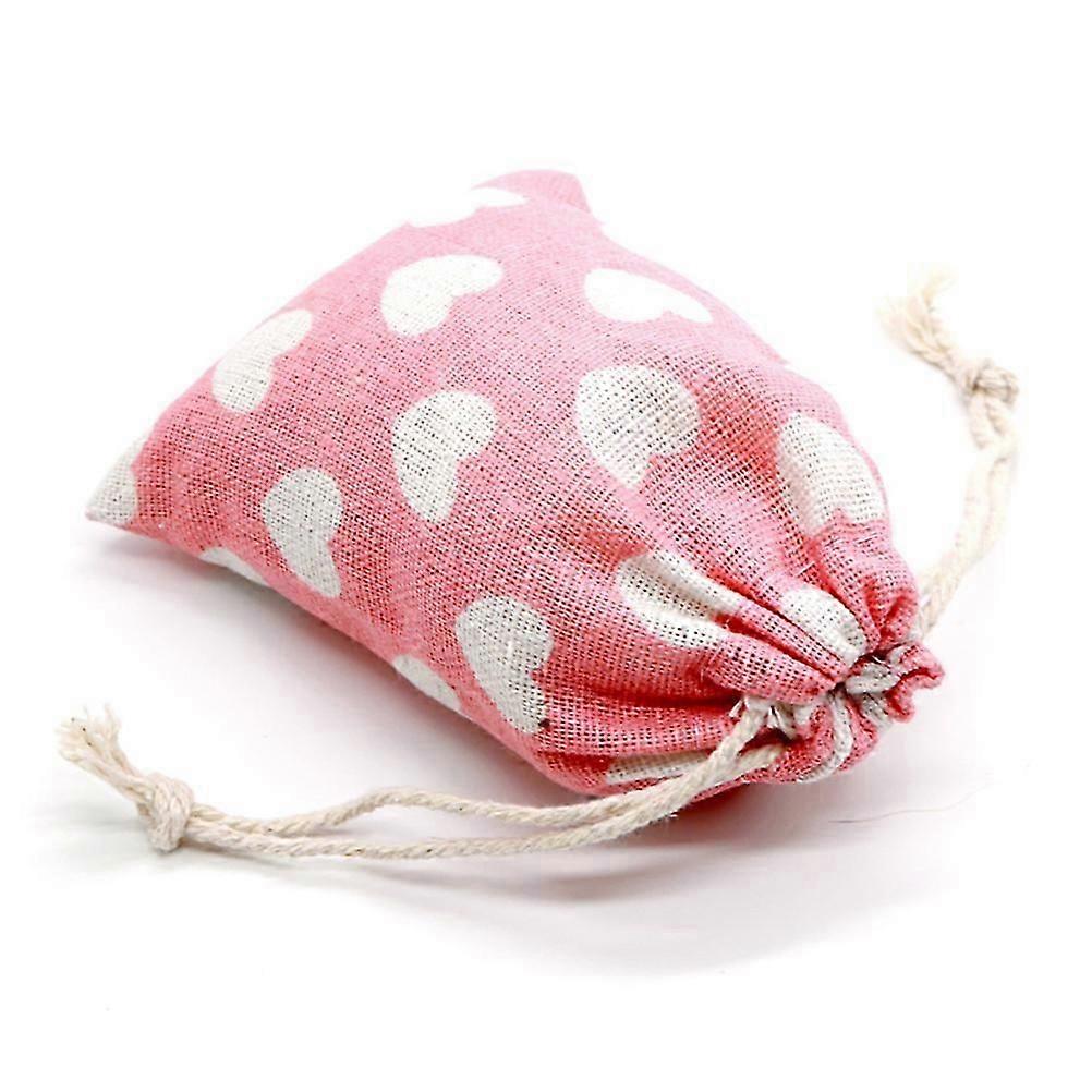 Pink Cotton Drawstring Bags, 15Pcs Set, Assorted Sizes for Storage
