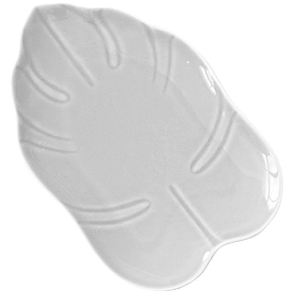 Multi-Function Leaf Shaped Plate For Breakfast Afternoon Tea 1Pcs Elegant White Storage