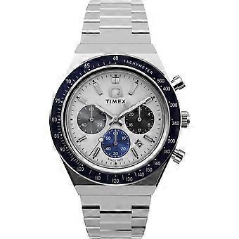 Timex Mens Q Timex White Dial Stainless Steel Bracelet Watch TW2Y36200 | Acotis