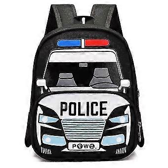 Kinder-Rucksack mit Polizeiauto-Motiv, bedruckt mit Cartoon-Motiv, Schulrucksack WY-26