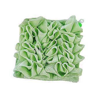 2-In-1 Bath Loofah Towel & Soap Pouch - Soft Exfoliating Mesh Sponge, Reusable Shower Skin Care Accessory