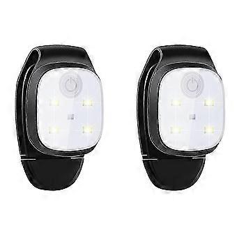 Reflective USB Rechargeable LED Light Running Gear - 2 Pcs Outdoor Night Clip Lights