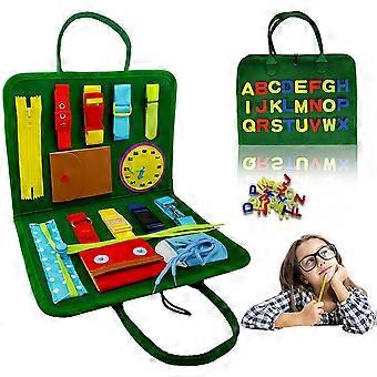 Toddler Busy Board, Preschool Montessori Board compatible way Develop Basic Skills, Airplane, Car Travel Toys compatible way 1 2 3 4 Years Old Kids
