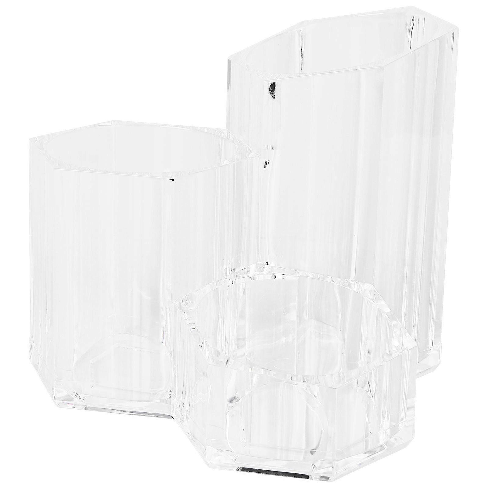 Acrylic Makeup Brush Bucket Storage Container for Desktop 2Sets
