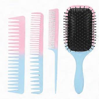 Hair Brush and Comb Set with TipTail Comb, Airbag Brush, Wide Tooth Comb, and Double Tooth Comb for Hair Care