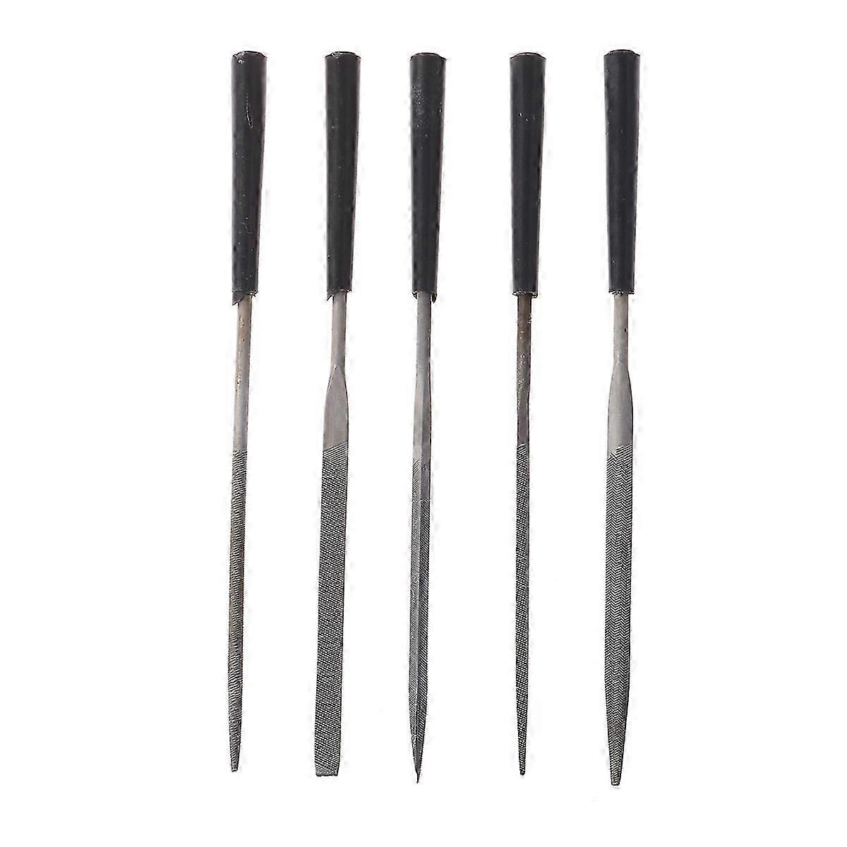 5-Piece Alloy File Set, Anti-Skid Comfortable Handles, Coarse Cut Teeth for Shaping Wood, Metal, Plastic