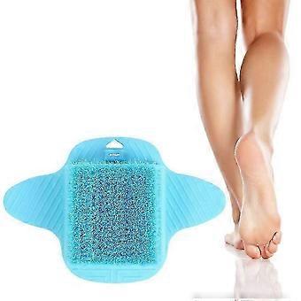 Foot Brush Exfoliating Feet Cleaner Scrub Massager Spa for Shower with Hook Blue.d