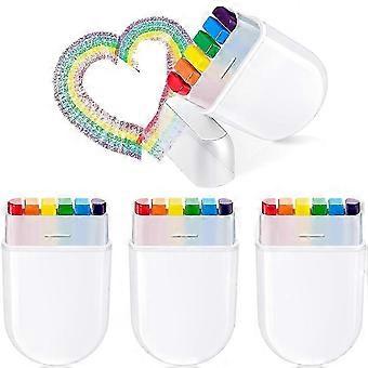 Regenbogen Gesichtsfarbe Stolz Gesicht Körperfarbe Kit Regenbogen Make-up Stick für Feiern Cosplay Geburtstag Make-up Zubehör B0620