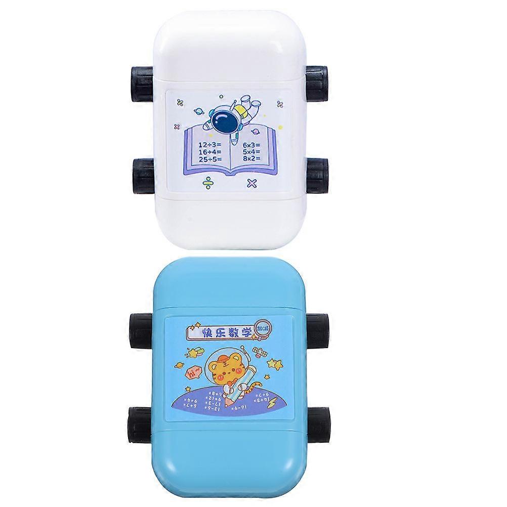 2Pcs Learning Math Stamps Wear-resistant Math Rollers Compact Roller Stamps Math Supply