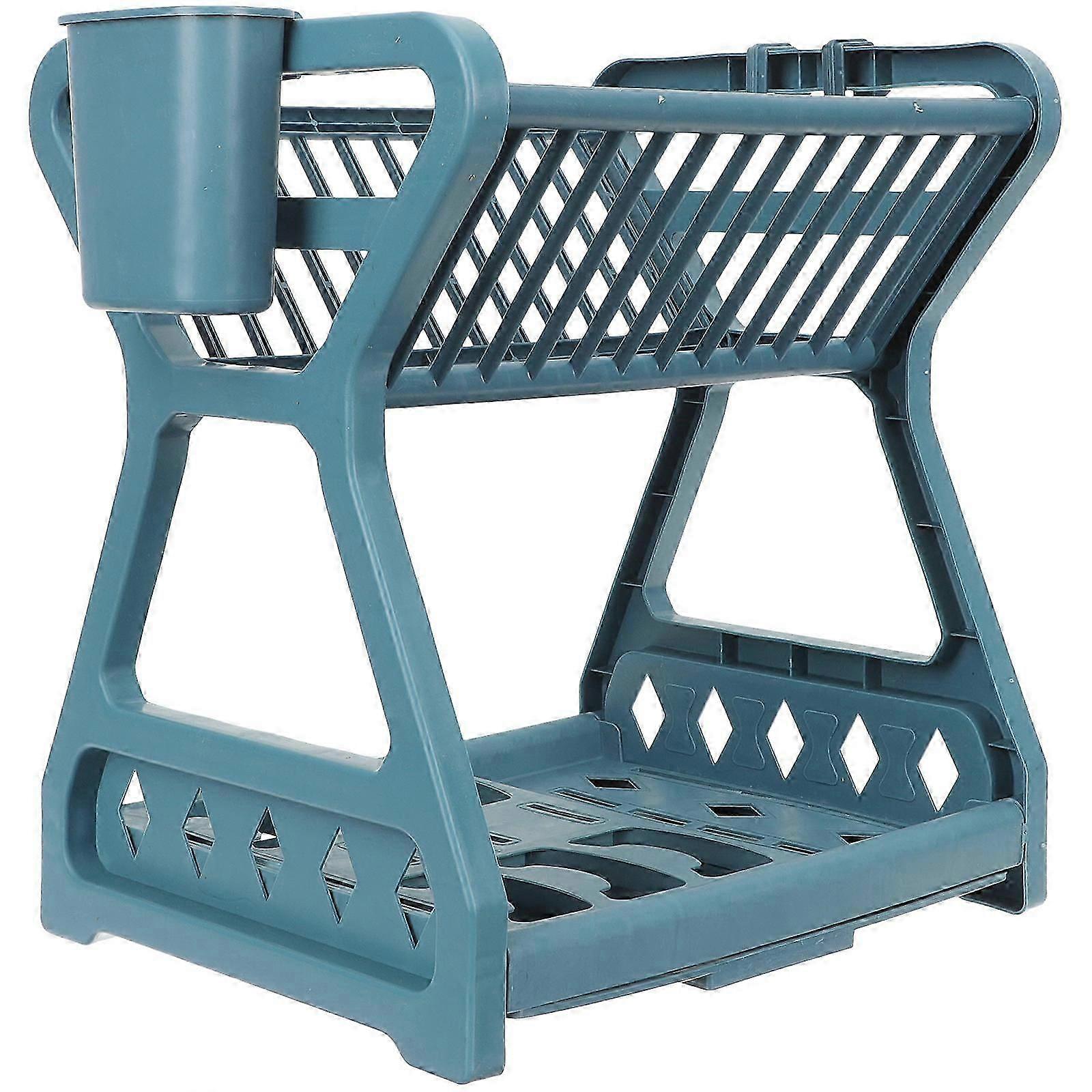 Dish Drying Rack Blue Kitchen Dish Rack for Tableware
