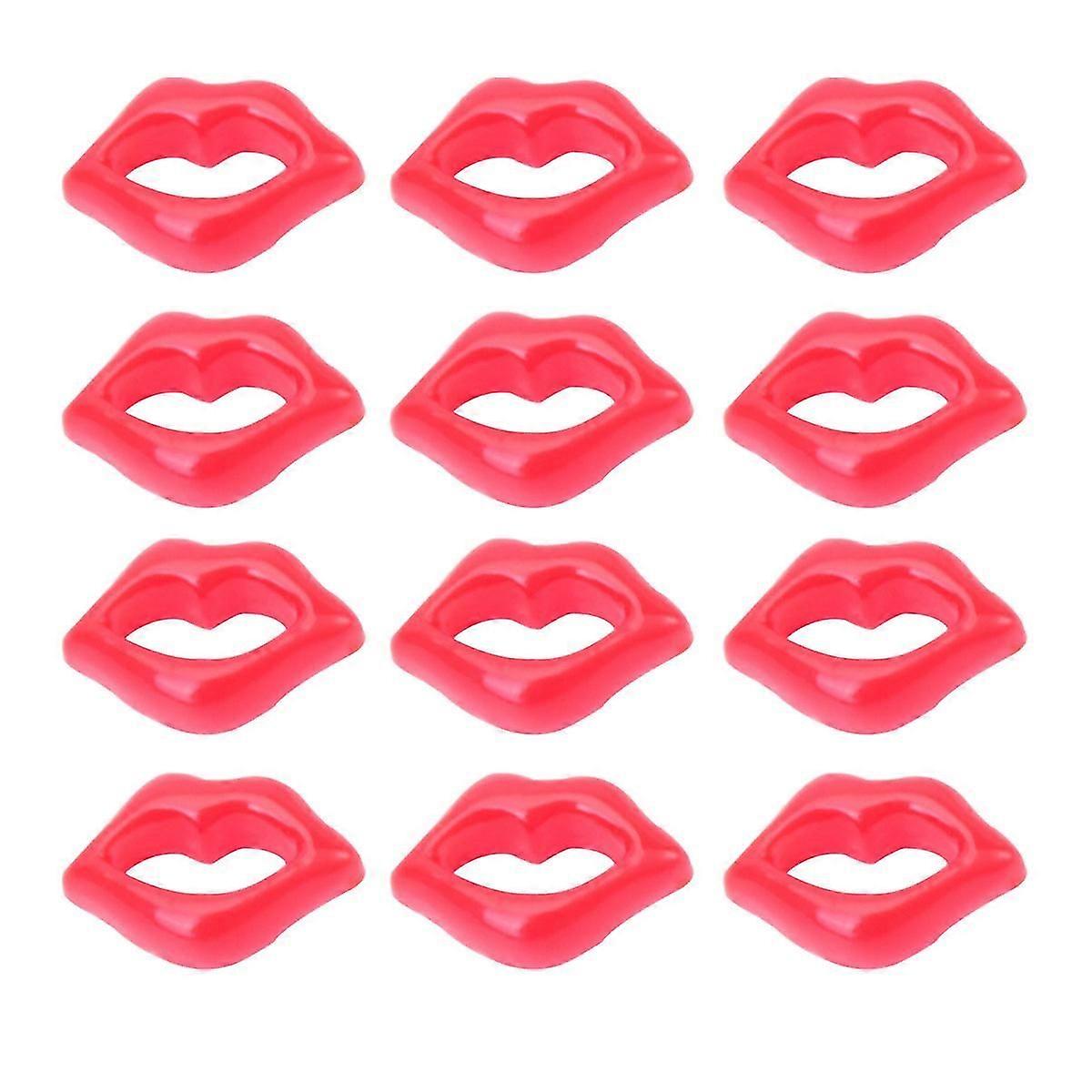Phone Case Stickers | Red Lips Shape Decor | Resin Material | 100Pcs