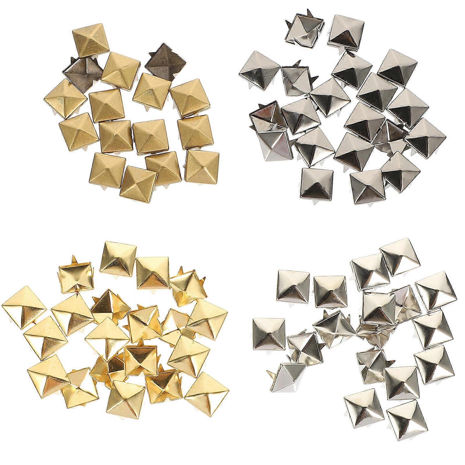 Brass Rivets Decorative Pyramid Studs for Bag Use Multi-Function 80Pcs