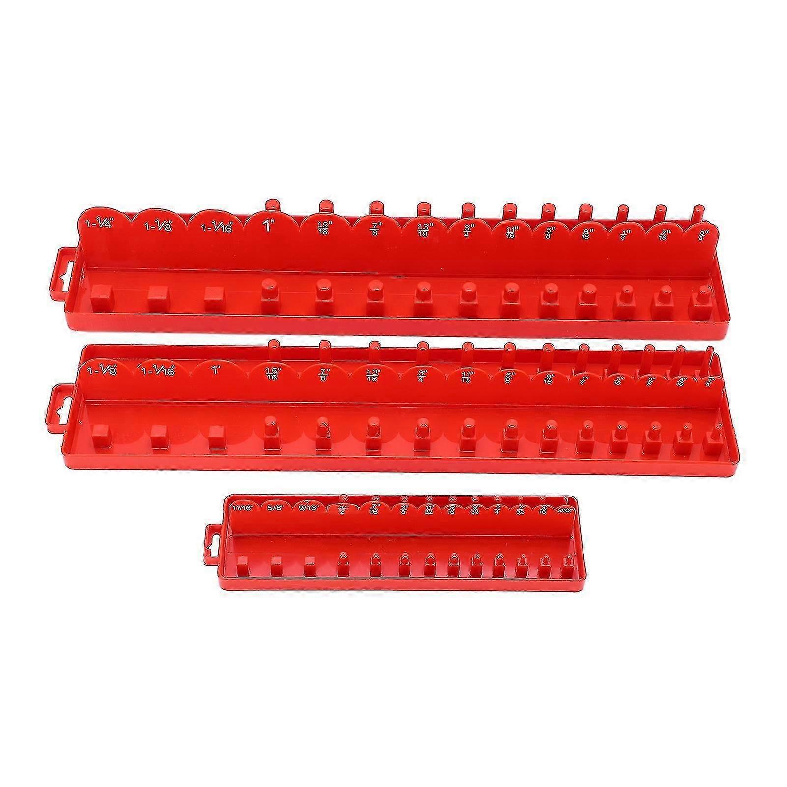 3pcs Socket Organizer Tray Set Socket Storage Multifunction for Auto Car Repair Toolbox