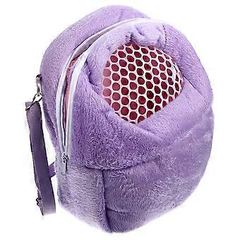 Pet Carry Rugzak Katoen Fluwelen Packsack Ademende Tas Draagbaar Nest voor Hamster Eekhoorn Cavia Chinchilla - Grootte: L Willekeurige Kleur