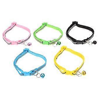 Colliers réfléchissants en nylon PP avec clochettes, lot de 5, décoratifs pour animaux de compagnie