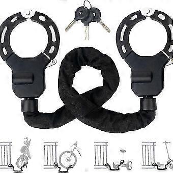 E Scooter Lock, Handcuff Lock with Key, Lock for E Scooter with Rubber Lock Sleeve, Bicycle Lock High Security, 90 cm, Ideal for E Scooters, Bicycles