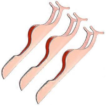 3pcs Rose Gold Eyelash Tweezers