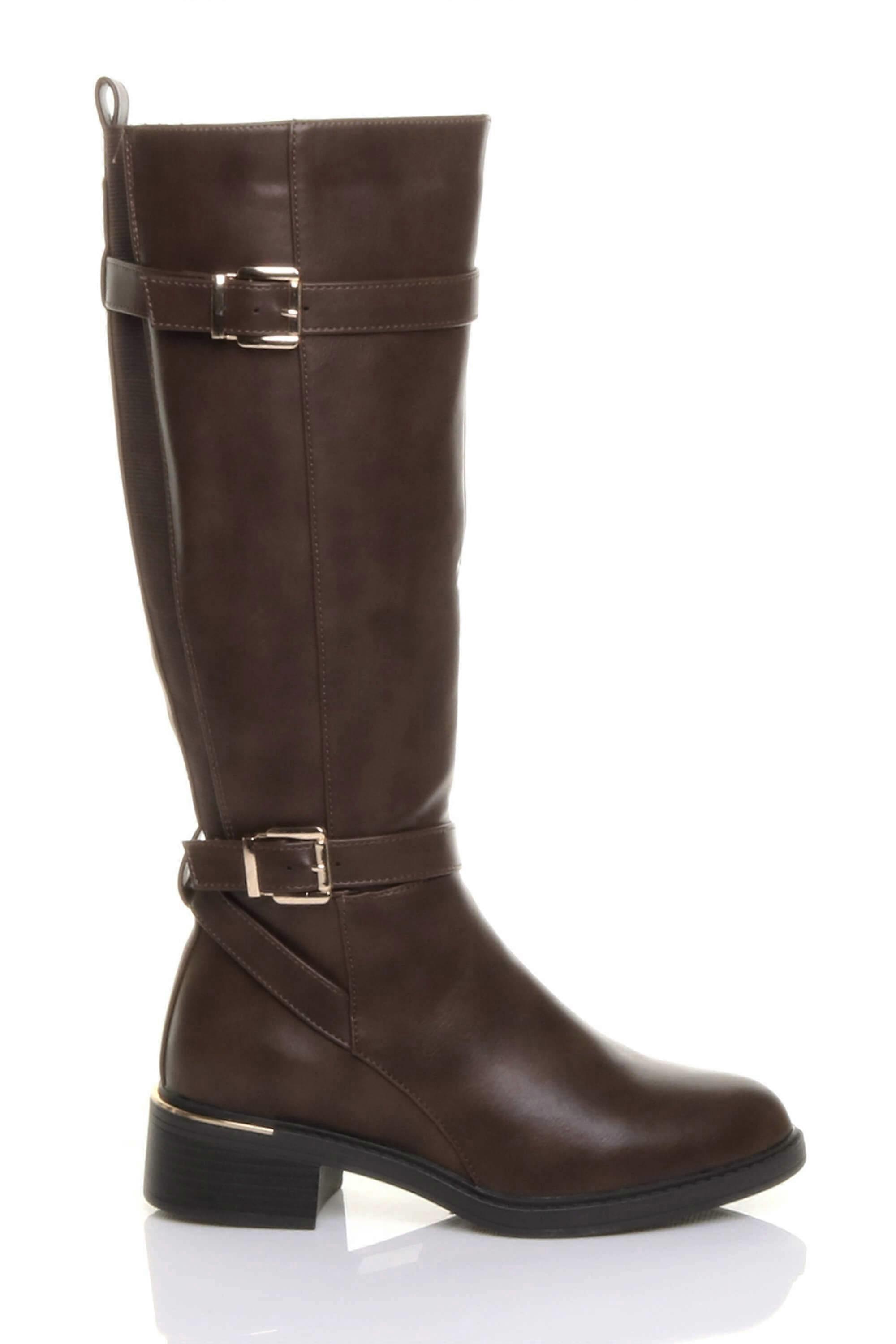 Stretchy Elastic Zip Calf Biker Knee Boots